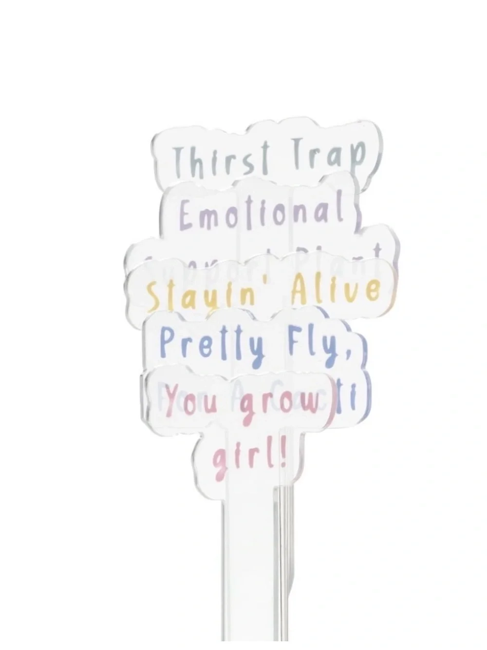 Mainstays Pastel Inspirational Plant Markers - Pink, Purple, Yellow, Teal, Blue